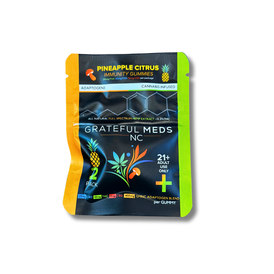 Grateful Meds NC | Gummies | 2 Pack / Pineapple Citrus